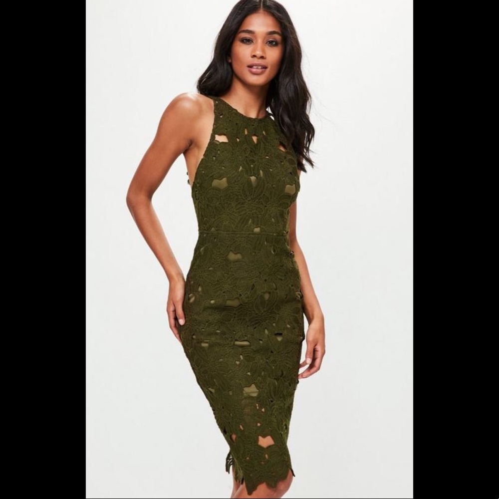 Crochet Lace Cocktail Midi Dress